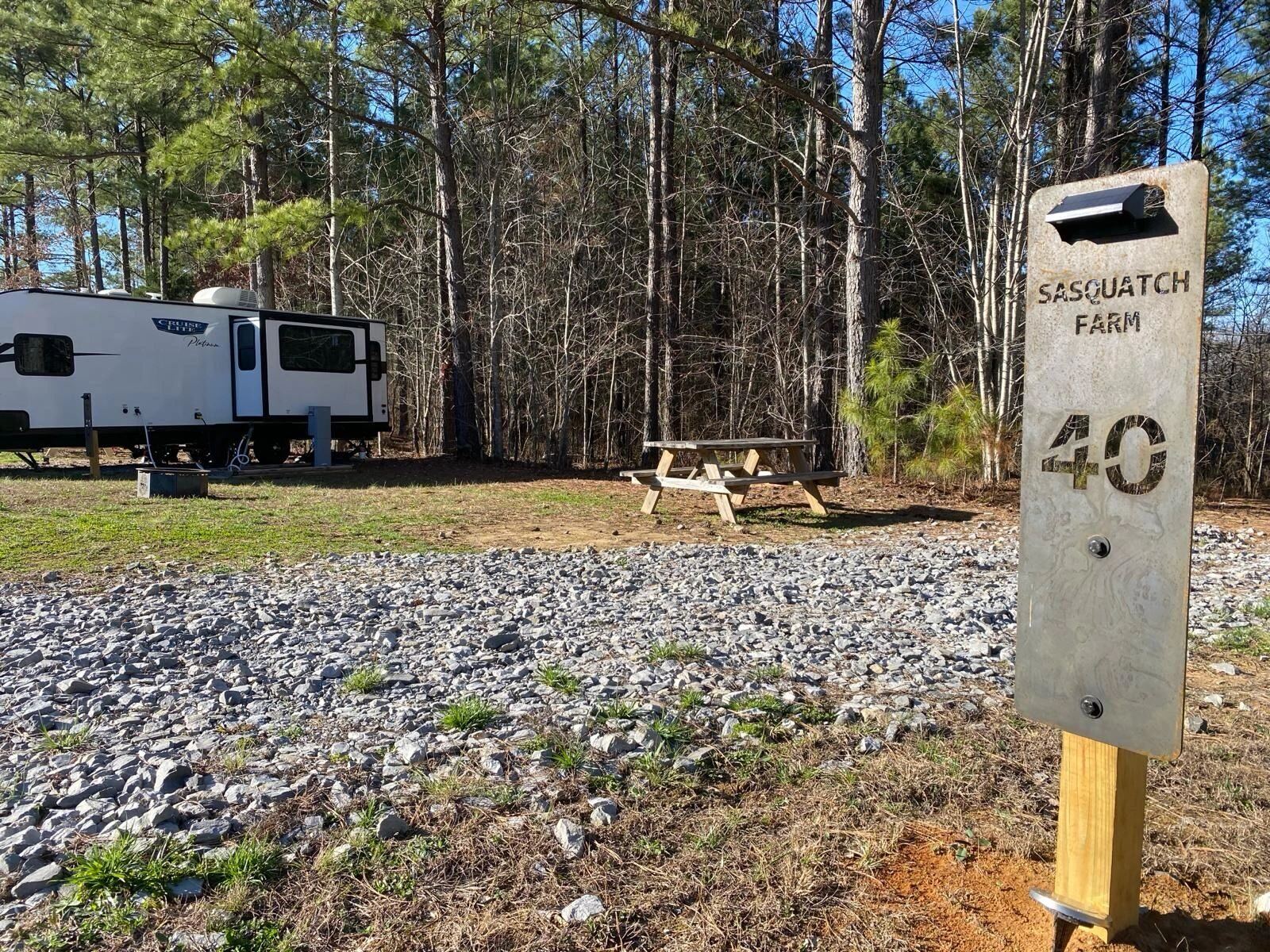 RV site number 40 at Sasquatch Farm RV Park